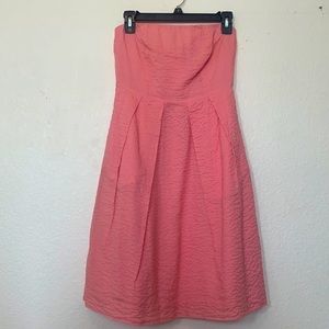 J. Crew Pink Cotton Strapless Dress